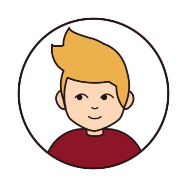 Sarışın genç çizgi film karakteri, yuvarlak çizgi film simgesi