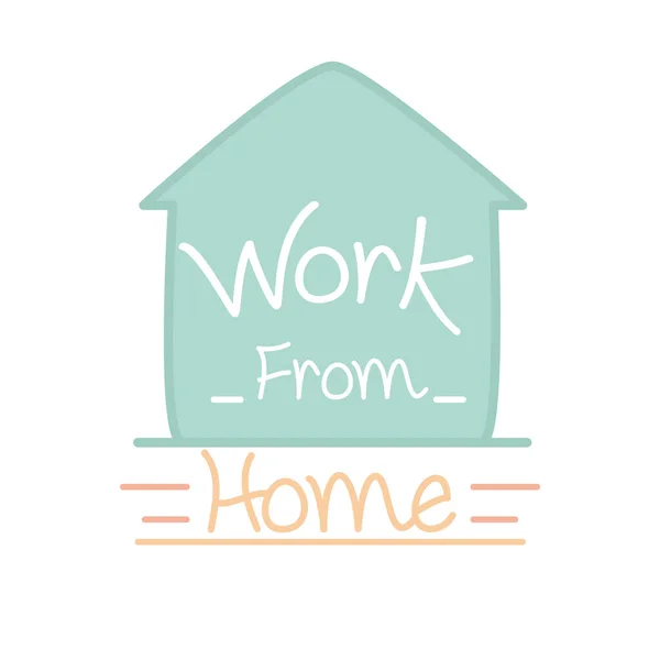Neue Normalität, Arbeit von zu Hause aus, nach Coronavirus, Handarbeit flach — Stockvektor