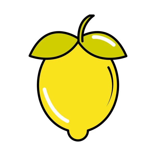 Citroen fruit citrus pop kunst komische stijl, plat pictogram — Stockvector