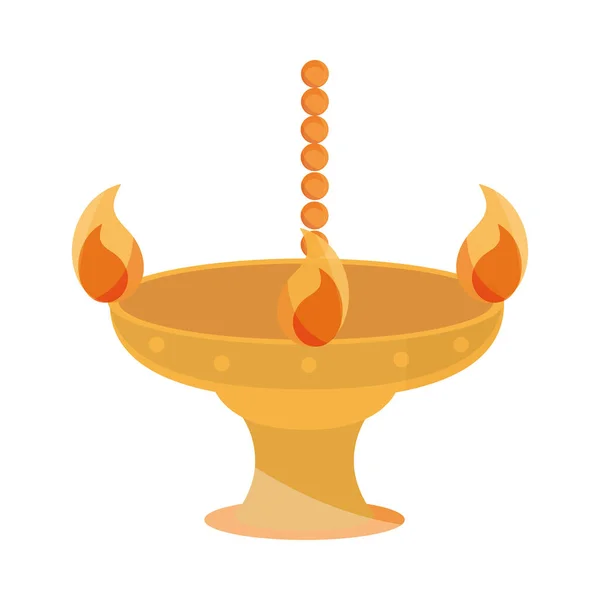 Feliz bhai dooj, adorno con decoración de velas, celebrado por hindúes — Vector de stock