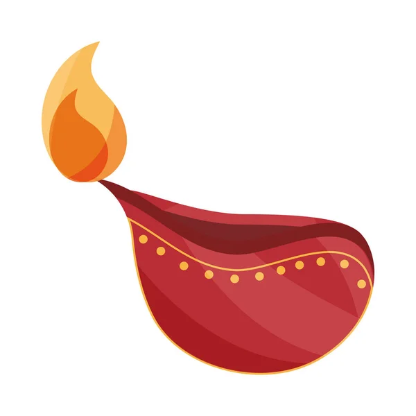 Happy bhai dooj, burning light lamp, празднуемый hindus — стоковый вектор