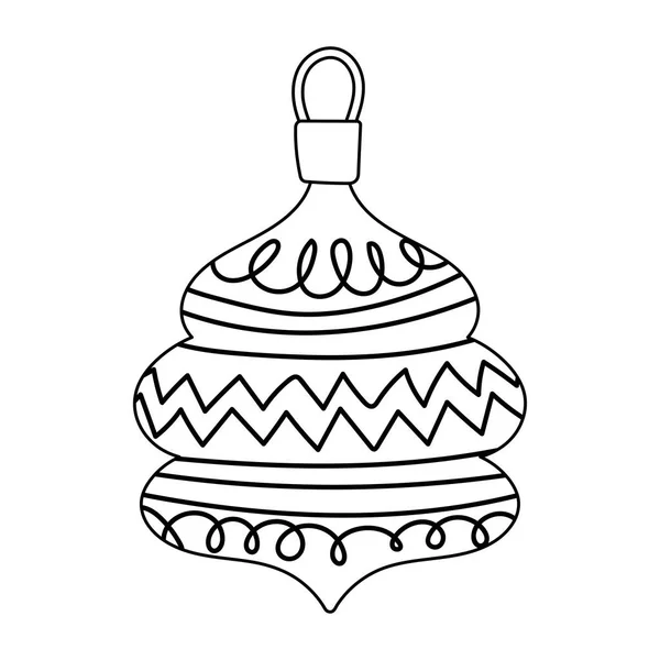 Joyeux noël, ornement de boule et célébration de décoration, conception isolée — Image vectorielle