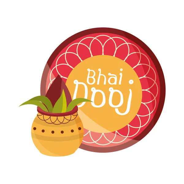 Happy bhai dooj, traditionell ceremoni firas av hinduer — Stock vektor