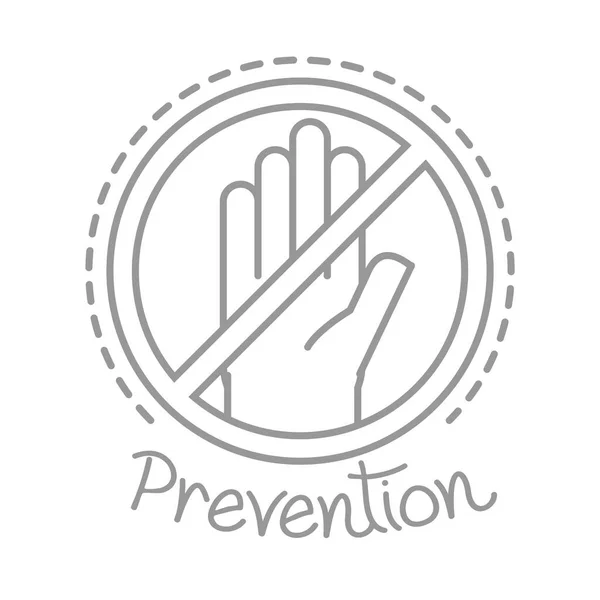 新しい正常な予防は感染した表面に触れるのを避けますコロナウイルスの後手作りのラインスタイル — ストックベクタ