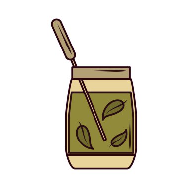 Taze çay dolu cam kavanoz organik ve doldur.