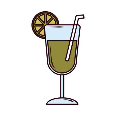 Çay, bardakta pipet ve limon dilimi ve doldur.