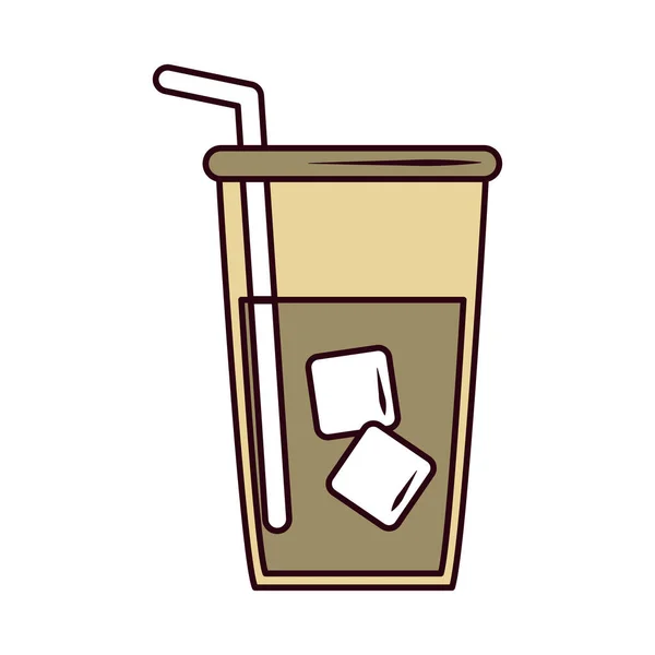 茶、香草饮料杯、稻草线和填充物 — 图库矢量图片