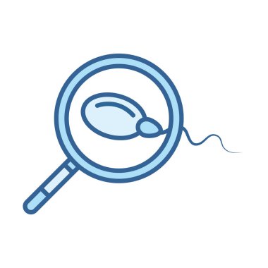 sexual health, analysis sperm line fill blue icon clipart