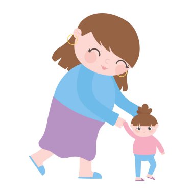 Hamilelik ve annelik, küçük kızını oynayan bir anne.