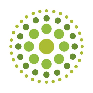 yeşil noktalı daire izole edilmiş beyaz arkaplan