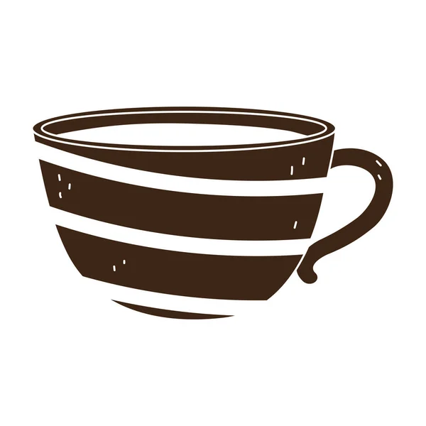 Kaffee Keramik Tasse Utensil Silhouette Ikone Stil — Stockvektor