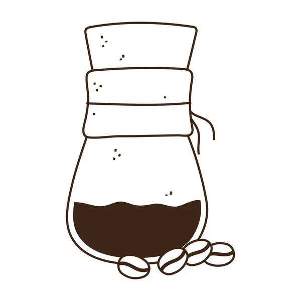 Métodos de fabricação de café, café chemex com um estilo de linha de grãos — Vetor de Stock