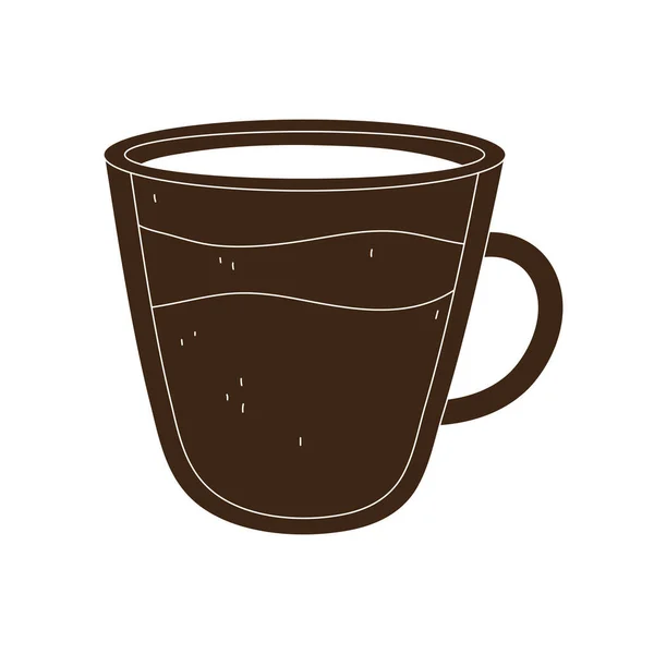 Kaffeetasse Getränk Silhouette Ikone Stil — Stockvektor
