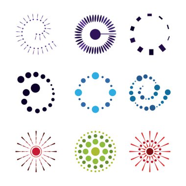 noktalı dekoratif soyut doku şekilleri süsleme izole edilmiş beyaz arkaplan