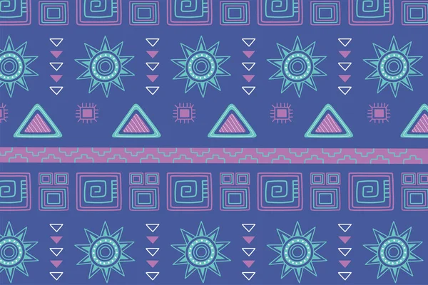 Etnia artesanal, azteca antiguidade têxtil moda fundo —  Vetores de Stock