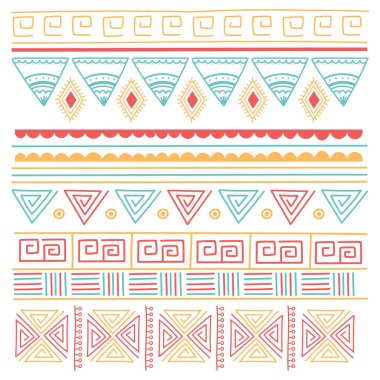 Etnik el yapımı, kabile süsü tarzı mozaik arka plan