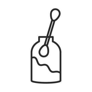 Pamuk çubuğu ve örnek çizgi simgesiyle aşı araştırma konteynırı