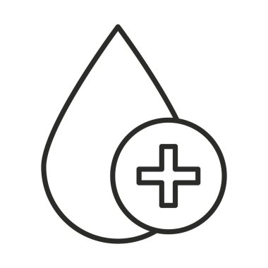 Aşı araştırması. Kan damlası ilaç ikonu.