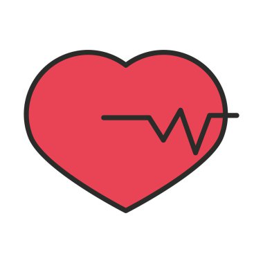 Heart Beart Tıp Bilimi Analiz Çizgisi ve Simge Doldur