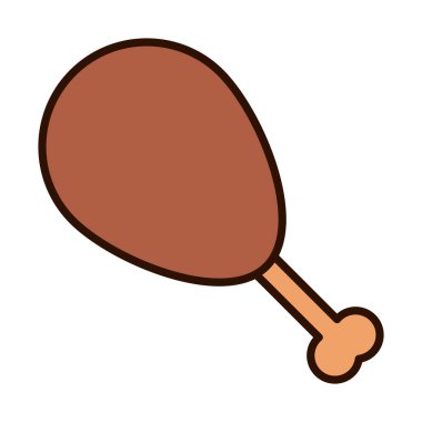 tavuk budu fast food hattı ikonu doldur