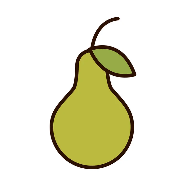 Fruta de pera línea de cosecha fresca icono de relleno — Vector de stock