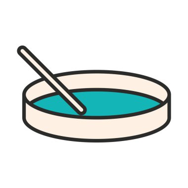 Aşı araştırması laboratuvar petri kabı ve çubuk hattı ve ikon doldurma