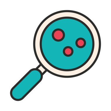 Aşı araştırması bilim analizi bakteri ve virüs çizgisi ve ikonu doldur