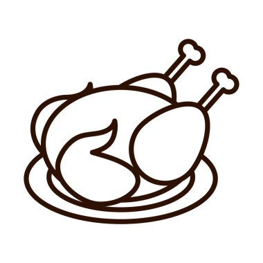 Akşam yemeği ikon tarzında kızarmış tavuk.