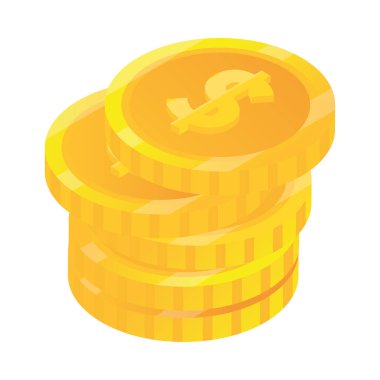 Para yığını nakit izometrik
