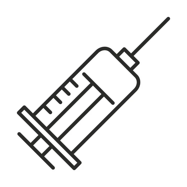 ワクチン研究医学注射器ラインアイコン — ストックベクタ