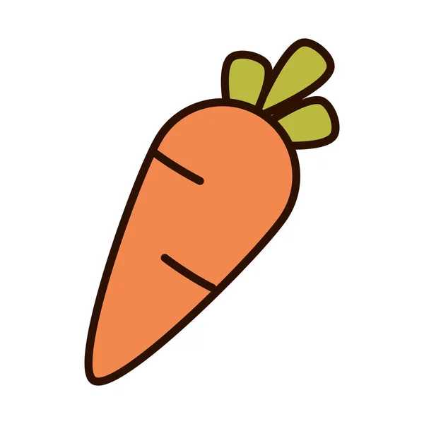 Carrot vegetable fresh nature line fill icon — Stock Vector