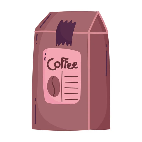 Caffè confezione prodotto negozio isolato icona stile — Vettoriale Stock