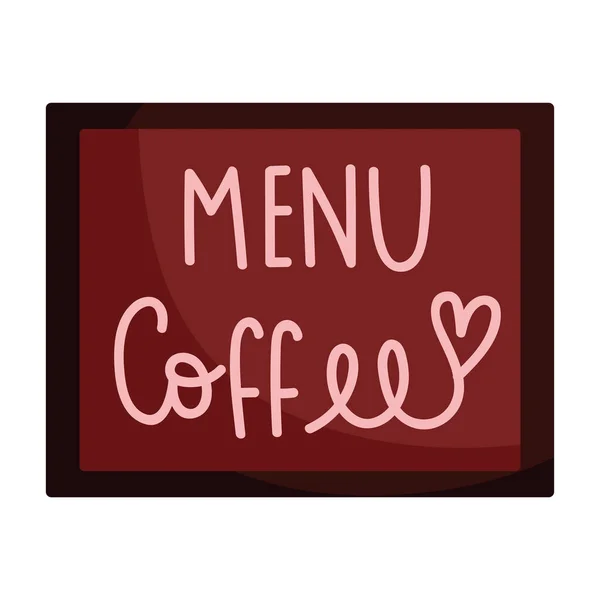 Menu coffee shop board isolated icon style — Stock Vector