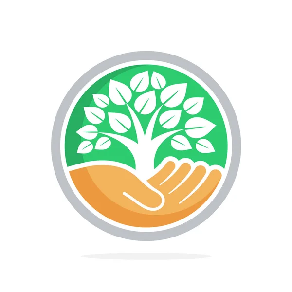 Ícone Ilustração Vetorial Com Conceito Proteção Florestal Árvore — Vetor de Stock