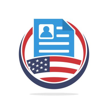 Amerikan Ulusal kimlik kayıt kavramsallaştırma simge tasarlamak.