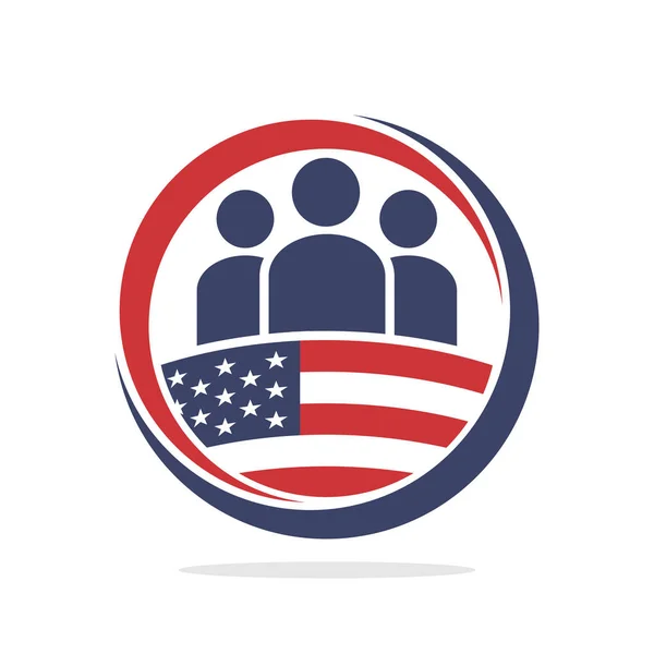 Ikone Illustration Konzeption Von Community Management Geiste Der Amerikanischen Nationalität — Stockvektor