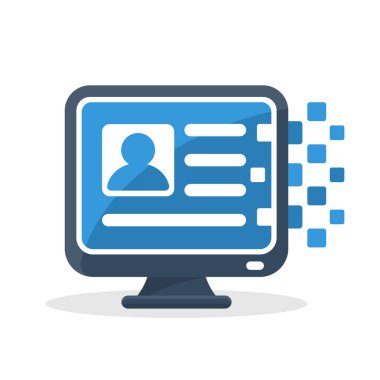 Çevrimiçi kayıt hakkında dijital iletişim kavramı ile vektör illüstrasyon simge