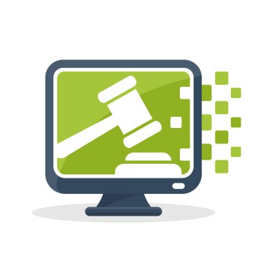 Vektör simge tasarlamak hakkında online ihale bilgi sistemine dijital iletişim kavramı ile