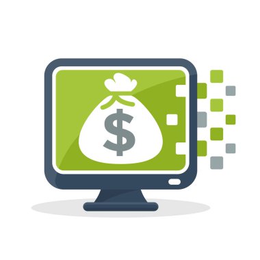 Vektör simge tasarlamak hakkında Internet'ten gelir bilgilerini dijital iletişim kavramı ile