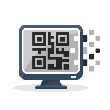 Vektör çizim simgesini dijital iletişim kavramı hakkında online Qr kod jeneratör ile