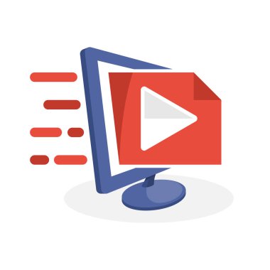 Vektör simge tasarlamak multimedya hizmet bilgileri hakkında dijital medya kavramları ile