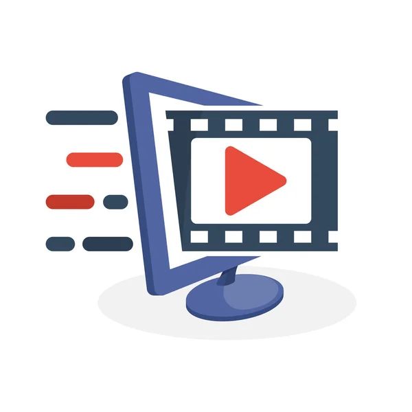 Pictogram Vectorillustratie Met Digitale Media Concepten Film Informatie Film Streaming — Stockvector