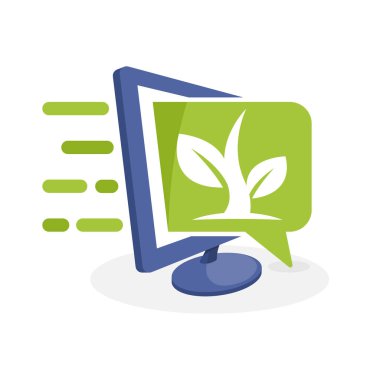 Vektör simge tasarlamak hakkında bitki bilgi, dijital medya kavramı ile flora