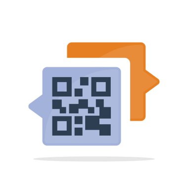 Vektör simge tasarlamak qr-code veri işleme hakkında bilgi ve iletişim teknoloji kavramı ile