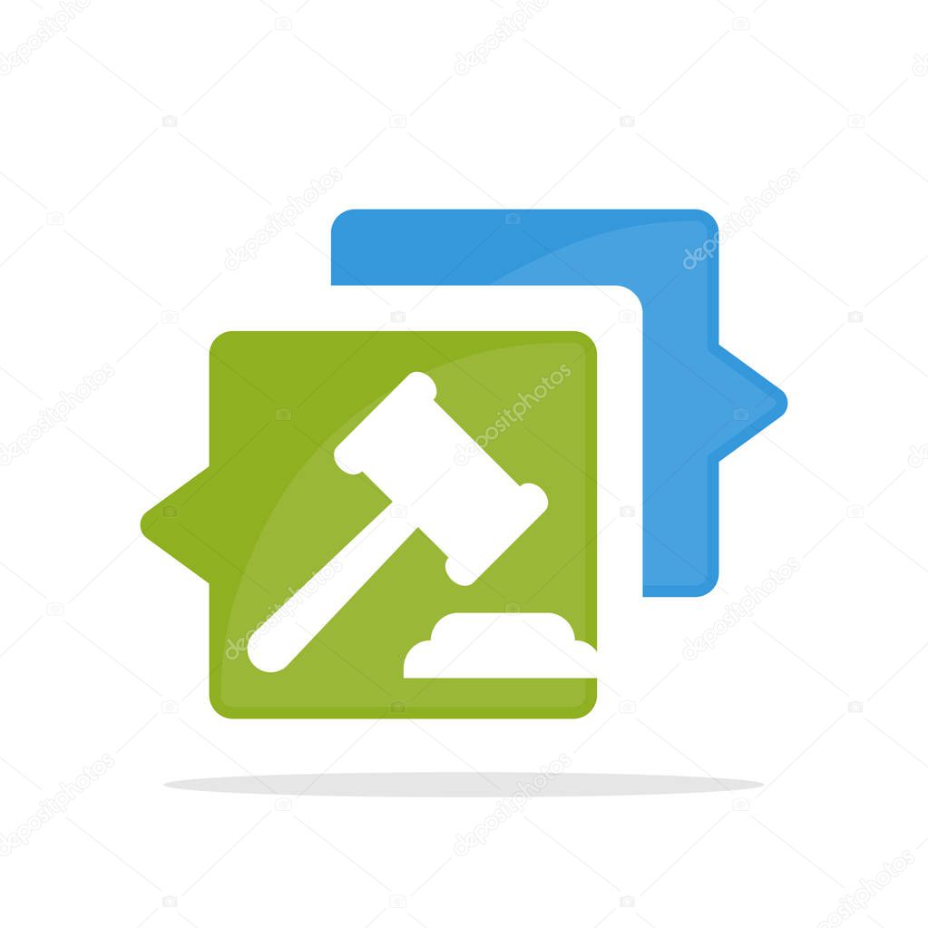 Vector icon illustration with the concept of communicating and sharing information about auctions