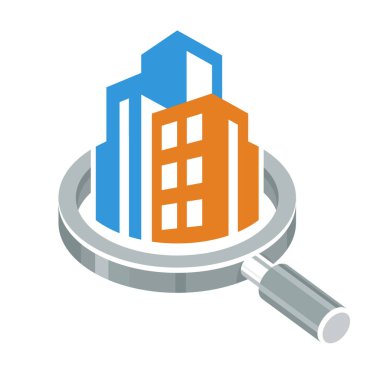 vektör çizim simgesi bina yapıları değerlendirme ve denetim kavramı ile