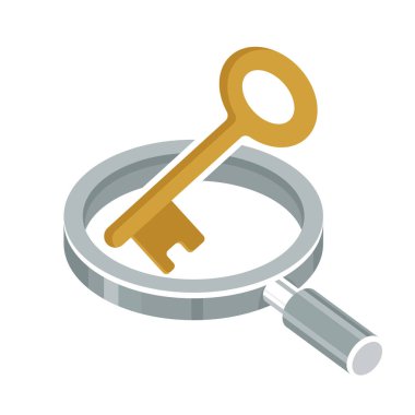 Seyir için anahtar kilidini açmak bir çözüm bulma kavramı ile vektör çizim simgesi