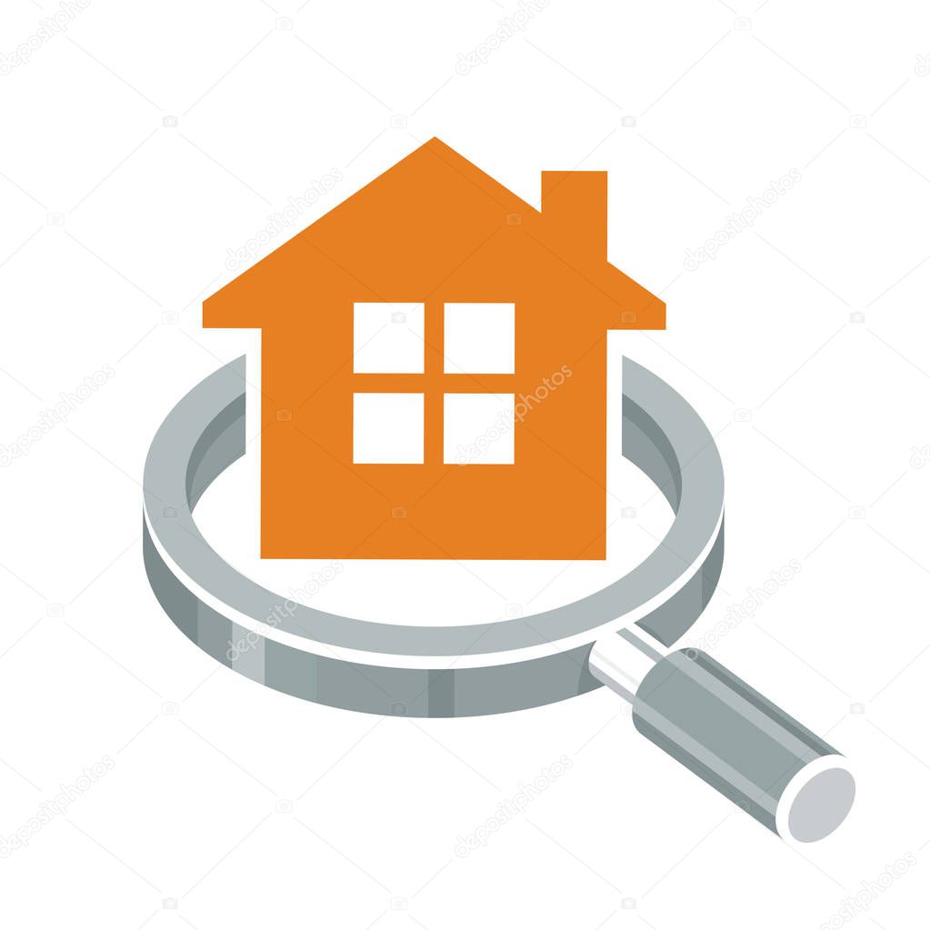 Vector illustration icon with the concept of finding a house