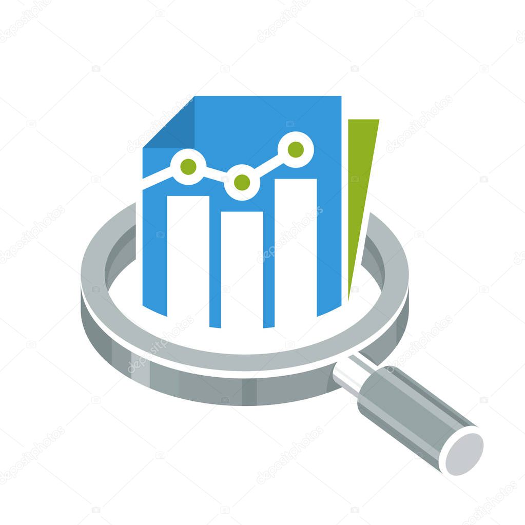 Vector icon illustration with the concept of statistical analysis reports