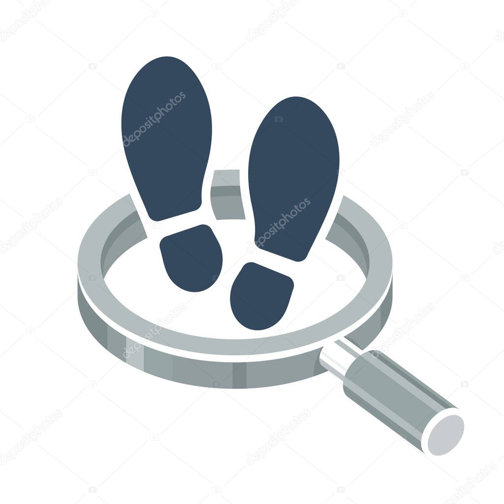 Vector illustration icon with the concept of searching for evidence